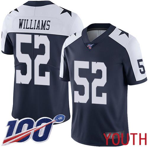 Youth Dallas Cowboys Limited Navy Blue Connor Williams Alternate #52 100th Season Vapor Untouchable Throwback NFL Jersey->dallas cowboys->NFL Jersey